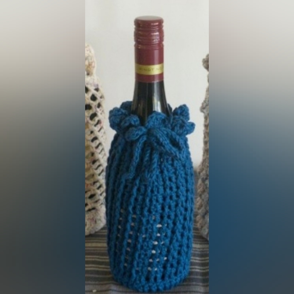 Handcrafted Blue Bottle Cozies